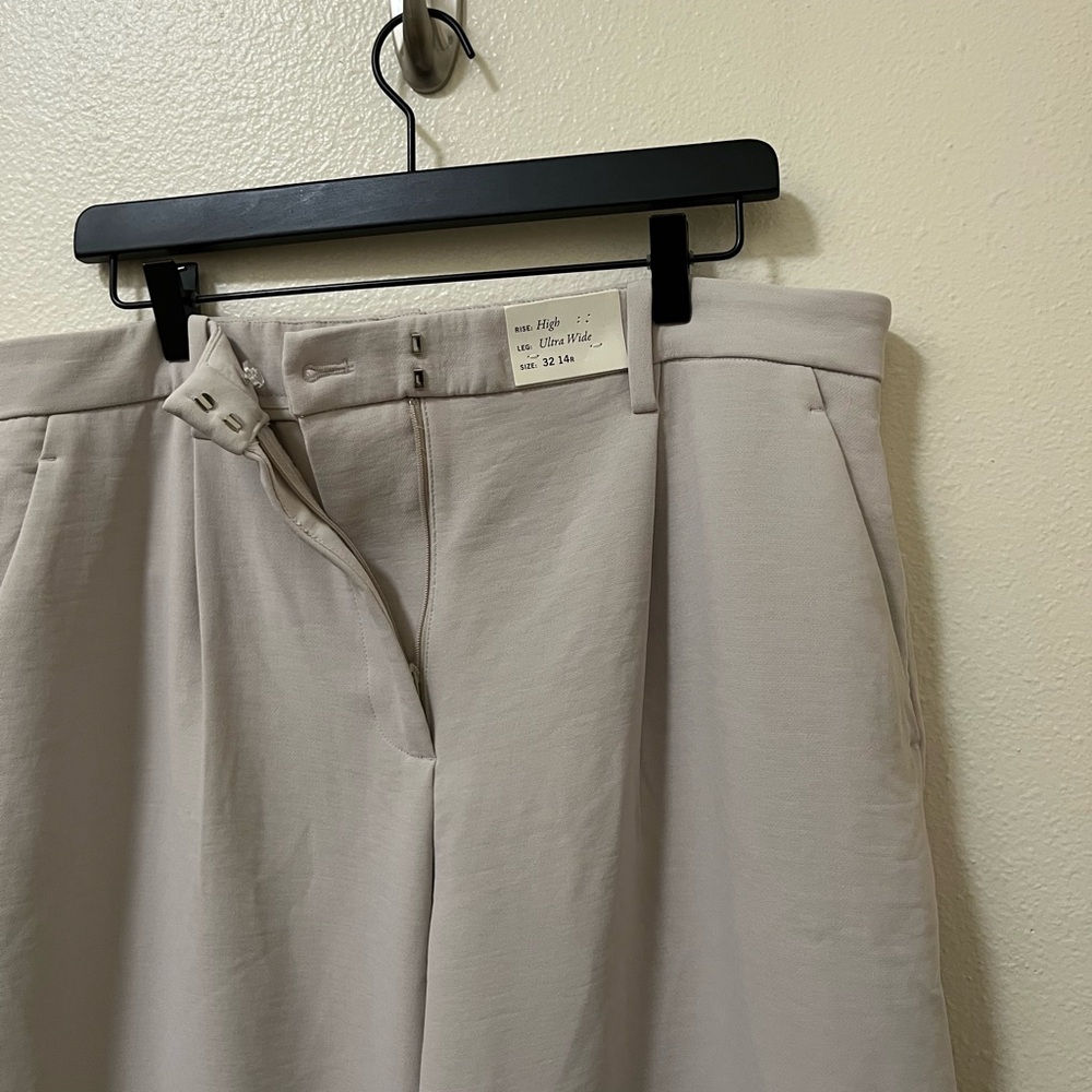 •ABERCROMBIE & FITCH• Sloane Tailored Wide Leg Pant Sand Ultra High Rise - Picture 8 of 8